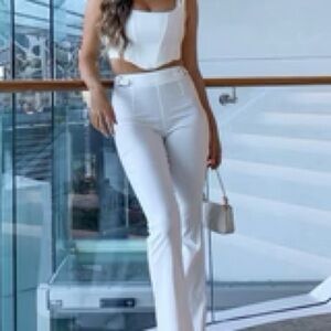 White Fox Boutique White pant & bustier set
